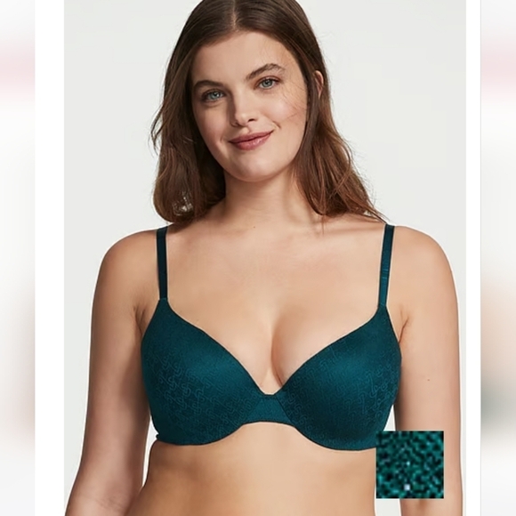 VICTORIA SECRET VERY SEXY ICON DEMI BRA•36C•DEEPEST GREEN - Picture 1 of 7